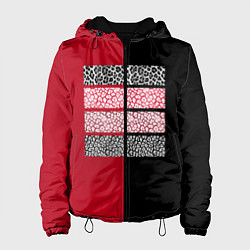 Женская куртка Черно красная тигровая аппликация