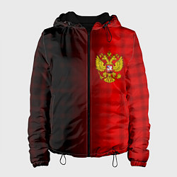 Женская куртка Герб РФ текстура красный