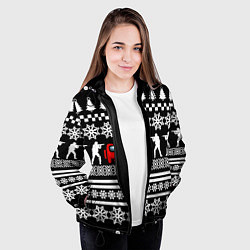 Куртка с капюшоном женская Among us x cs go, цвет: 3D-черный — фото 2