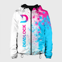 Куртка с капюшоном женская Deadlock neon gradient style по-вертикали, цвет: 3D-черный