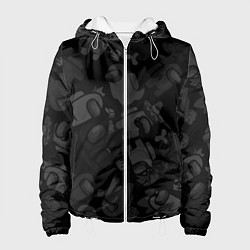 Женская куртка Among us персонажи на черном