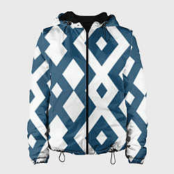 Женская куртка Геометрический узор ромб синий