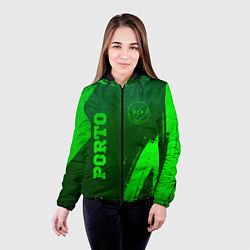 Куртка с капюшоном женская Porto - green gradient вертикально, цвет: 3D-черный — фото 2