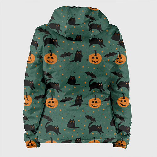 Женская куртка Хэллоуин и черный кот / 3D-Черный – фото 2