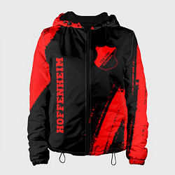 Куртка с капюшоном женская Hoffenheim - red gradient вертикально, цвет: 3D-черный