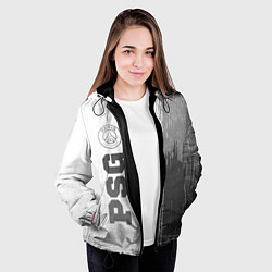 Куртка с капюшоном женская PSG - white gradient по-вертикали, цвет: 3D-черный — фото 2