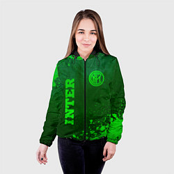 Куртка с капюшоном женская Inter - green gradient вертикально, цвет: 3D-черный — фото 2