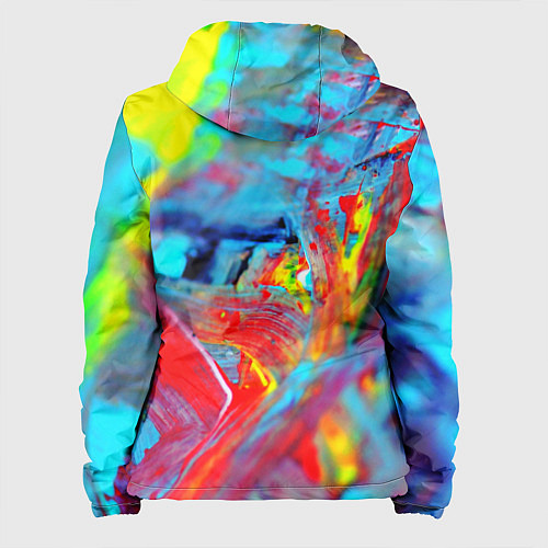 Женская куртка Абстрактные краски неон / 3D-Черный – фото 2