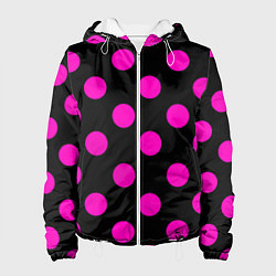 Женская куртка Эмо эстетика - черно розовый горох