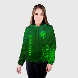 Куртка с капюшоном женская Sally Face - green gradient вертикально, цвет: 3D-черный — фото 2