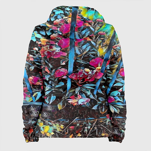 Женская куртка Цветы за забором / 3D-Белый – фото 2