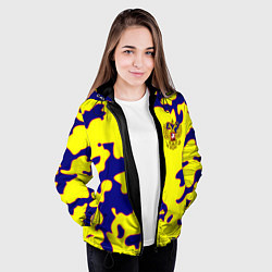 Куртка с капюшоном женская Российская империя камуфляж желтый, цвет: 3D-черный — фото 2