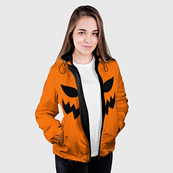 Куртка с капюшоном женская Злая тыква верх, цвет: 3D-черный — фото 2