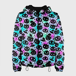 Женская куртка Halloween - тыквы на неоновом фоне