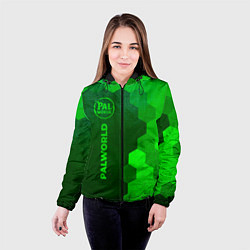 Куртка с капюшоном женская Palworld - green gradient по-вертикали, цвет: 3D-черный — фото 2