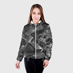 Куртка с капюшоном женская Прозрачные кубы, цвет: 3D-белый — фото 2