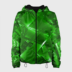 Женская куртка Прозрачная изумрудная геометрия