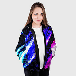 Куртка с капюшоном женская Marshmello neon steel, цвет: 3D-черный — фото 2