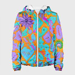 Женская куртка Яркая абстракция цветы