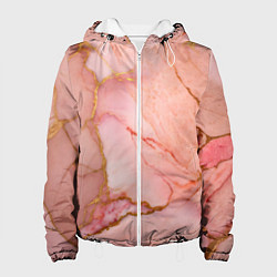 Женская куртка Текстура розового мрамора с золотом