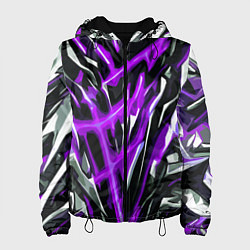 Куртка с капюшоном женская Фиолетовая энергетическая абстракция, цвет: 3D-черный