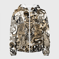 Женская куртка Дракон и самураи в японском стиле