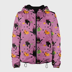 Женская куртка Хэллоуин и кот ведьмы