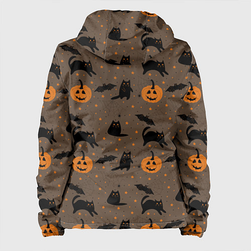Женская куртка Хэллоуин и кот / 3D-Черный – фото 2