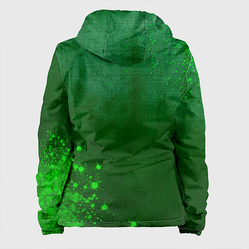 Женская куртка Danganronpa - green gradient вертикально / 3D-Черный – фото 2