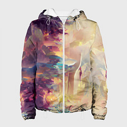 Куртка с капюшоном женская Слияние цветов, цвет: 3D-белый