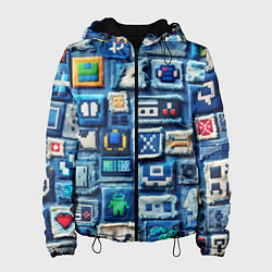 Женская куртка Пэчворк с геймерскими знаками