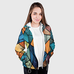 Куртка с капюшоном женская Мозаика цветное стекло, цвет: 3D-белый — фото 2