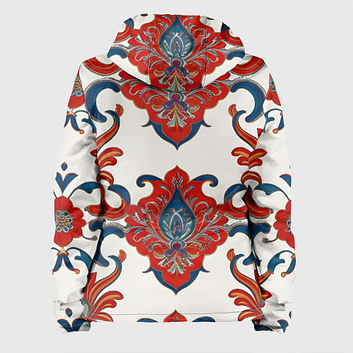 Женская куртка Узор красно-синий на белом фоне / 3D-Черный – фото 2