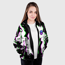 Куртка с капюшоном женская Geometry dash glitch flame, цвет: 3D-черный — фото 2