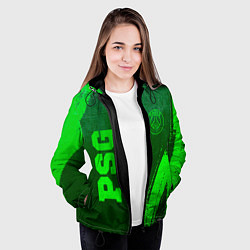Куртка с капюшоном женская PSG - green gradient вертикально, цвет: 3D-черный — фото 2
