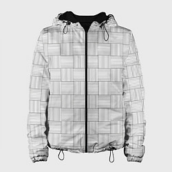 Куртка с капюшоном женская Геометрический узор из черных линий, цвет: 3D-черный