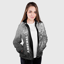 Куртка с капюшоном женская Arsenal - grey gradient по-вертикали, цвет: 3D-черный — фото 2