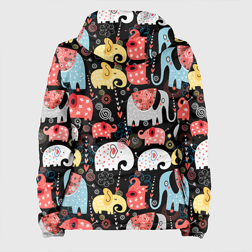 Женская куртка Цветные слонята паттерн / 3D-Белый – фото 2
