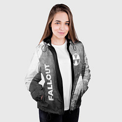 Куртка с капюшоном женская Fallout - grey gradient вертикально, цвет: 3D-черный — фото 2