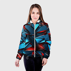 Куртка с капюшоном женская Геометрические осколки, цвет: 3D-белый — фото 2