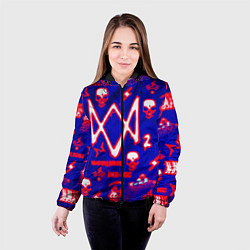 Куртка с капюшоном женская Watch dogs neon, цвет: 3D-черный — фото 2