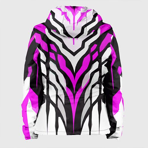 Женская куртка Агрессивные чёрно-розовые полосы на белом фоне / 3D-Черный – фото 2