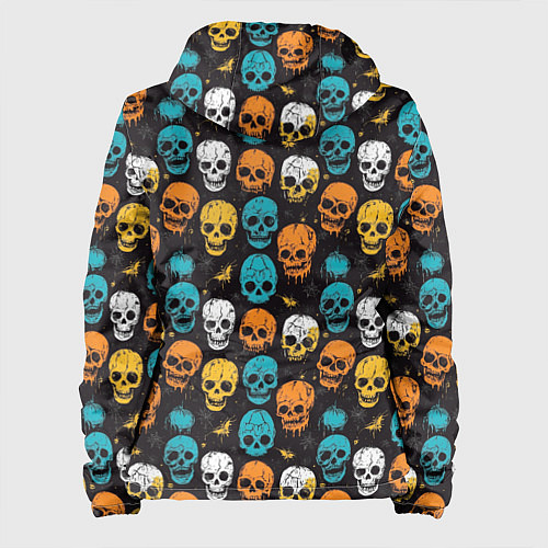 Женская куртка Паттерн с черепами - грифика / 3D-Белый – фото 2