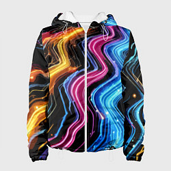 Женская куртка Неоновые полосы - нейроарт