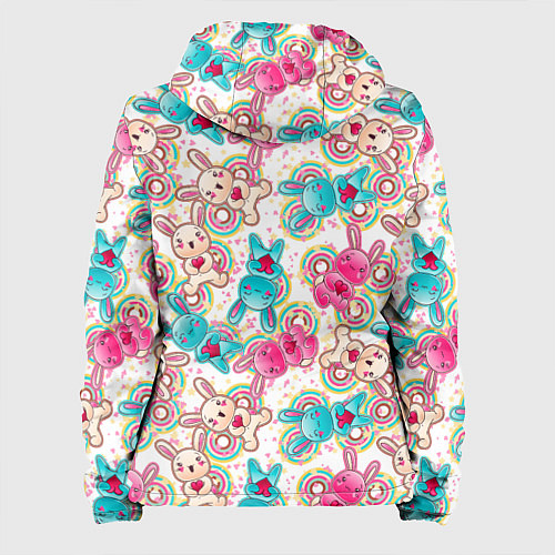 Женская куртка Зайчики цветной паттерн / 3D-Белый – фото 2