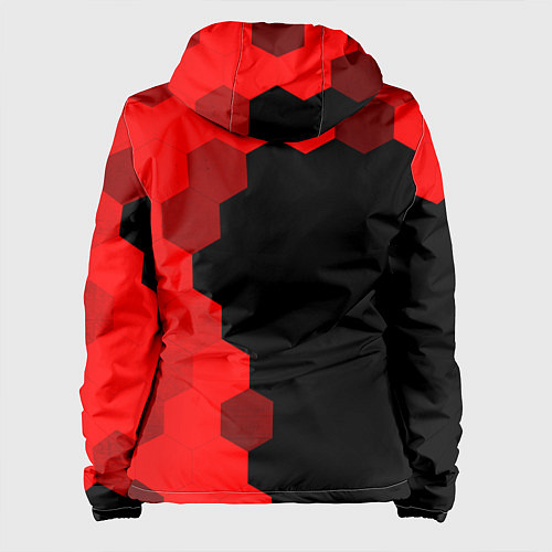 Женская куртка Free Fire - red gradient по-вертикали / 3D-Черный – фото 2