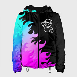 Куртка с капюшоном женская Stumble Guys взрыв частиц, цвет: 3D-черный