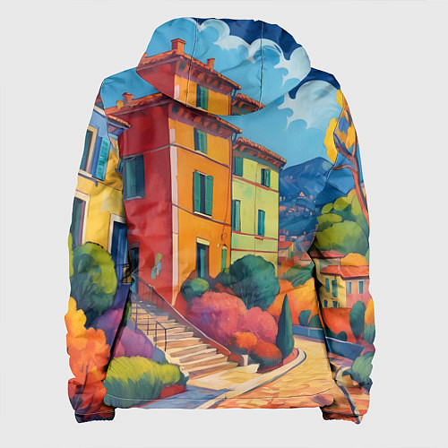 Женская куртка Живопись яркие домики фовизм / 3D-Белый – фото 2
