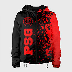 Куртка с капюшоном женская PSG - red gradient по-вертикали, цвет: 3D-черный
