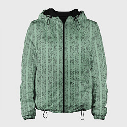 Женская куртка Холодный зелёный полосы с мелкими крапинками